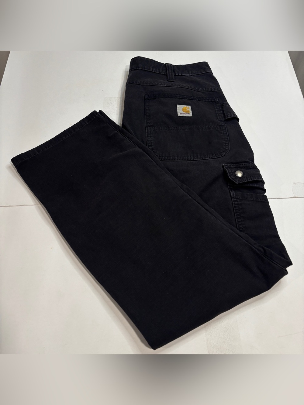 Carhartt Cargo Pants Men 34x32 Black Rugged Flex Ripstop Relaxed Fit BN5461-M